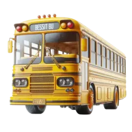 a yellow school bus on a white background