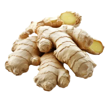 a pile of ginger root on a white background
