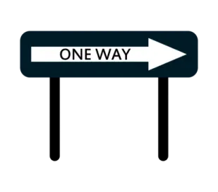 a sign with the word one way on it