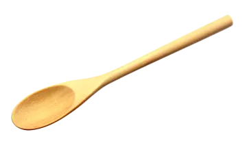 a wooden spoon on a white background