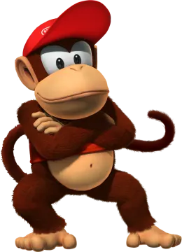a cartoon monkey wearing a baseball cap and holding a baseball bat
