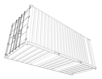 a drawing of a cargo container with the door open