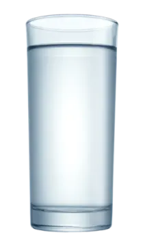 a glass of water on a white background