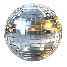 a shiny disco ball on a white background