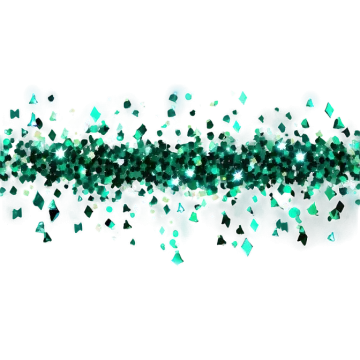 a white background with green and black glitters