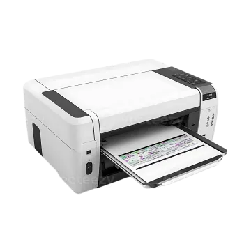 the printer is white and black