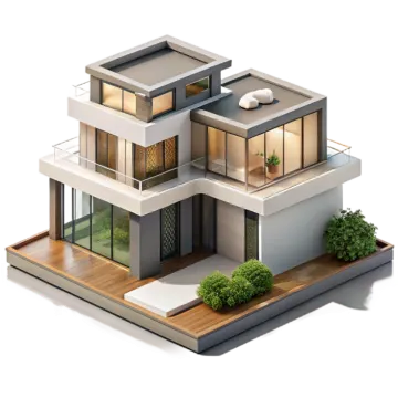 a 3d rendering of a modern house