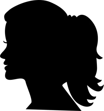 a silhouette of a woman's head
