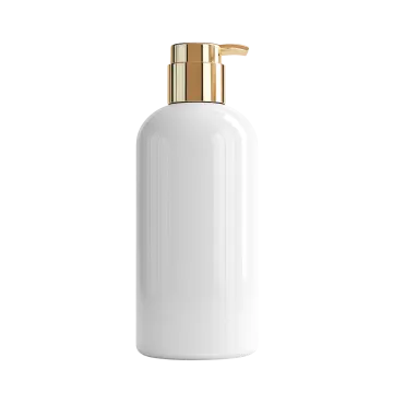 a white bottle with gold lid