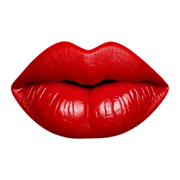a red lipstick on a white background