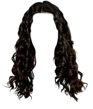 a black wig with long curly hair