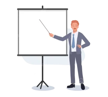 a man standing in front of a whiteboard with a pointer