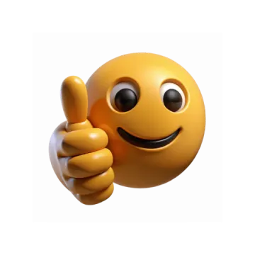 a yellow smiley face with a thumbs up