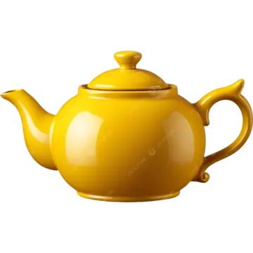 a yellow teapot on a white background