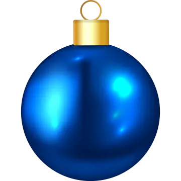 a blue christmas ball on a white background
