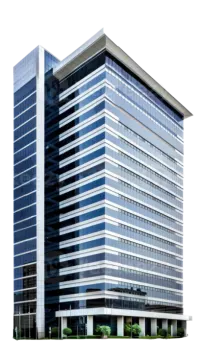 an office building on a white background