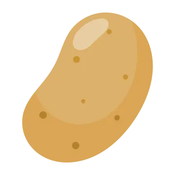 a potato on a white background