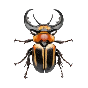 a close up of a beetle on a white background