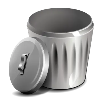 a metal trash can with a lid