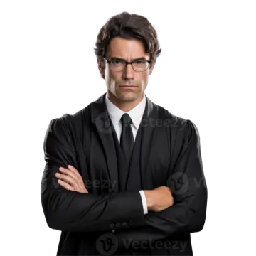 a man in a suit and tie with his arms crossed