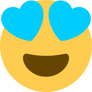 a smiley face with blue hearts on it