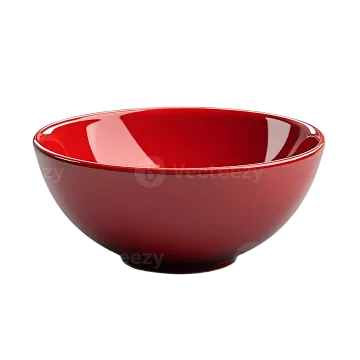 a red bowl on a white background