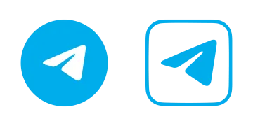 a blue and white icon with an arrow in the middle