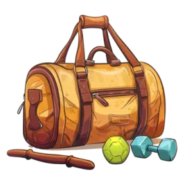 a bag with a tennis ball next to it