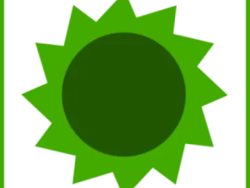 a green sun with white background