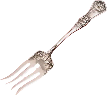 a silver spoon with an ornate design on it