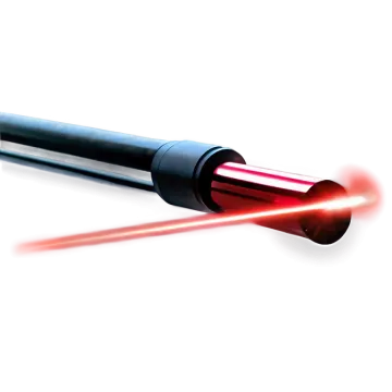 a red laser light saber on a white background