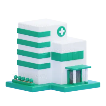 a green and white building with a cross on the top