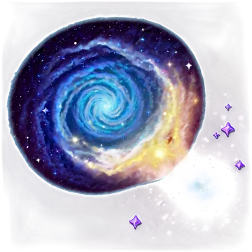 a drawing of a spiral galaxy