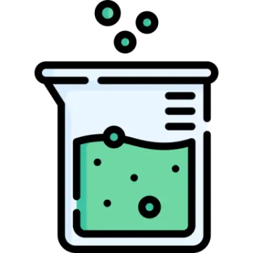 a beakle filled with green liquid