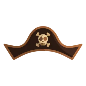 a pirate hat with a skull on it