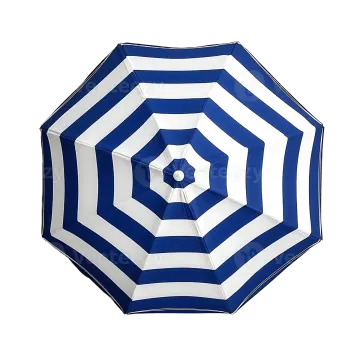 a blue and white umbrella on a white background