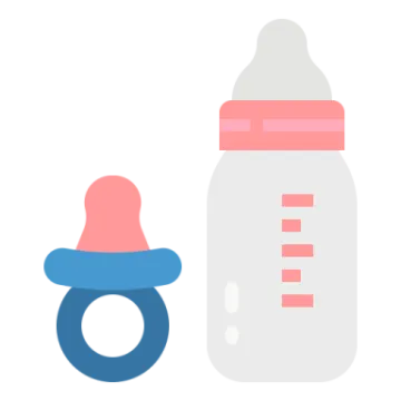 a baby bottle with a pacor next to it