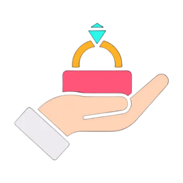 a hand holding a ring with the words engagement free on it