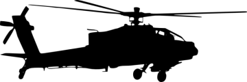 a black and white silhouette of a helicopter