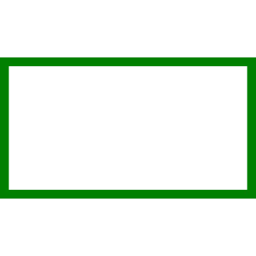 a green recal on a white background