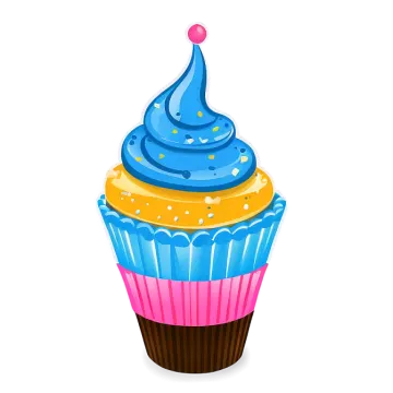 a cupcake with blue frosting on top