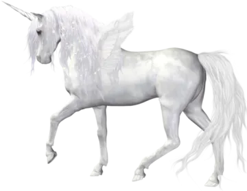 a white unicorn with wings on its back