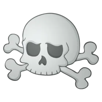 a skull and crossbone on a white background