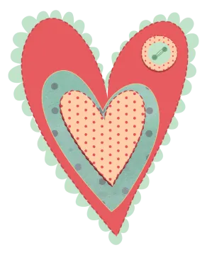 a red heart with polka dots on it