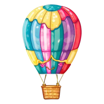 a colorful hot air balloon flying in the sky