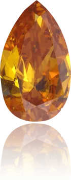a pear shaped orange diamond