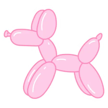 a pink balloon dog