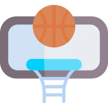 a basketball hoop with a ball on it