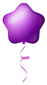 a purple star shaped balloon on a white background