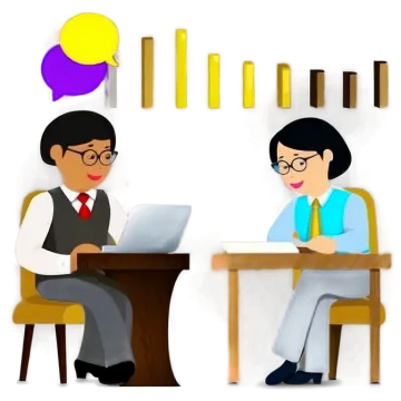 two people sitting at a table with laptops